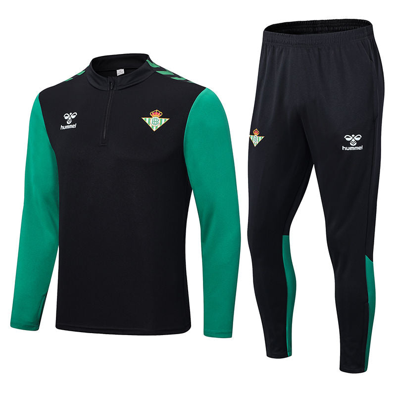 Real Betis Black Halfzip Tracksuit 22/23