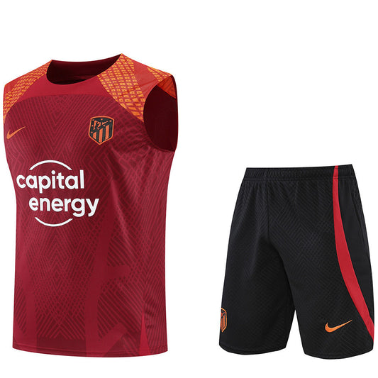 Atletico Madrid Red Short Training Set No Sleeve 22/23