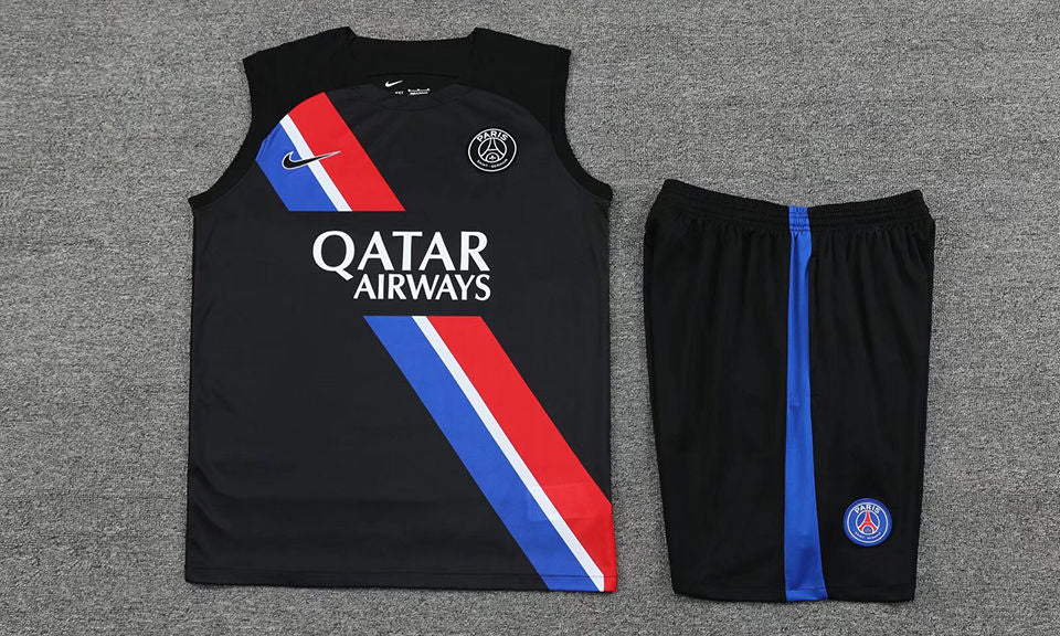 PSG Black Short Training Set No Sleeves 23/24