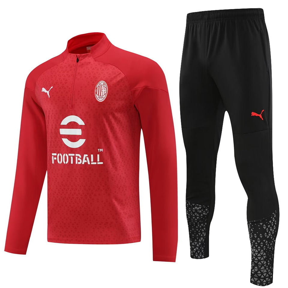 Ac Milan Red Halfzip Tracksuit 23/24