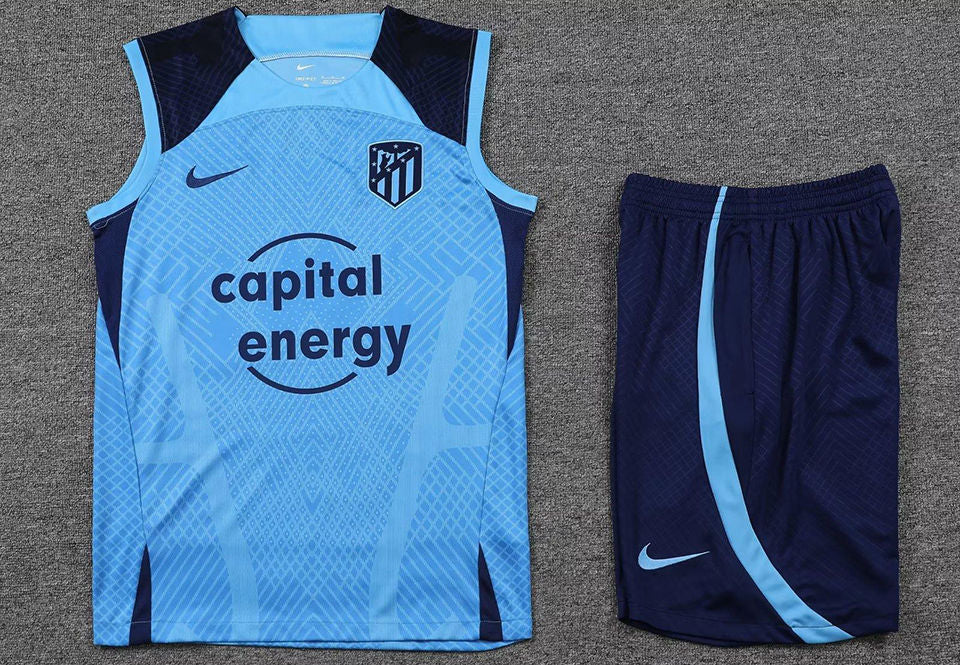 Atletico Madrid Blue Short Training Set No Sleeve 22/23