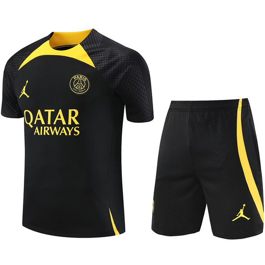 PSG Black/Yellow Short Training Set 23/24