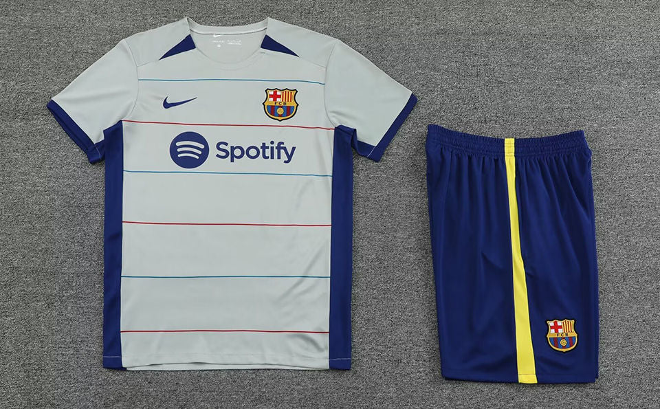 Barcelona Light Grey Short Training Set 23/24