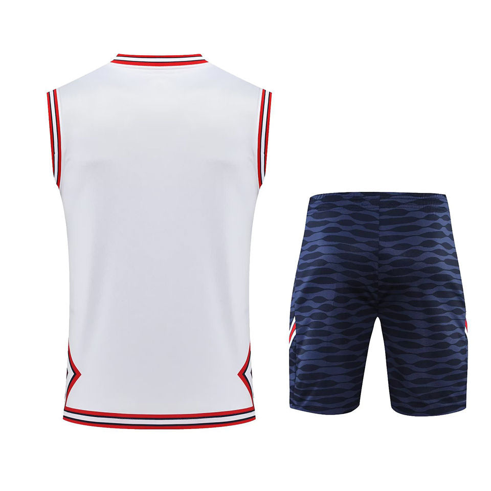 PSG White Short Training Set No Sleeves 22/23