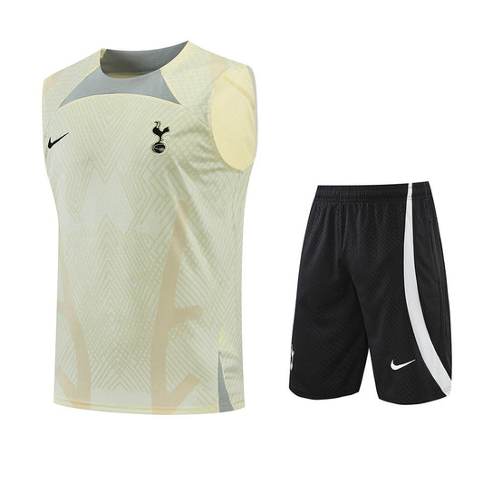 Tottenham Khaki Short Training Set No Sleeves 22/23