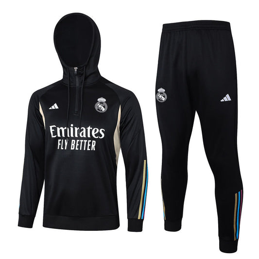 Real Madrid Black Hoody Tracksuit 23/24