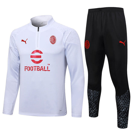 Ac Milan White Halfzip Tracksuit 23/24