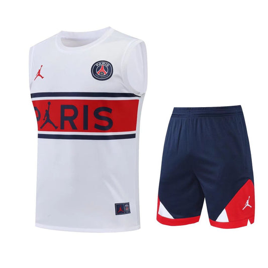 PSG White Short Training Set No Sleeves 22/23