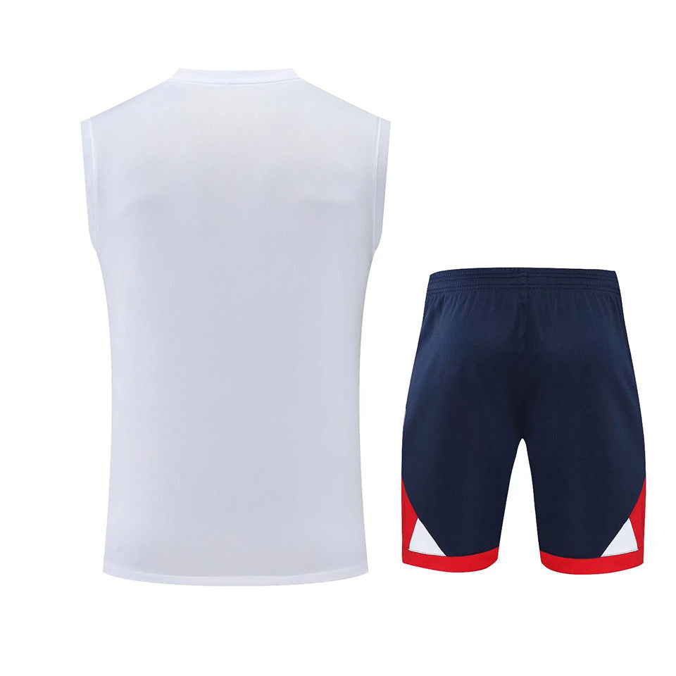 PSG White Short Training Set No Sleeves 22/23