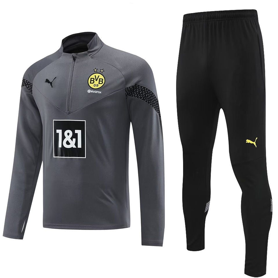 Dortmund Grey Halfzip Tracksuit 22/23