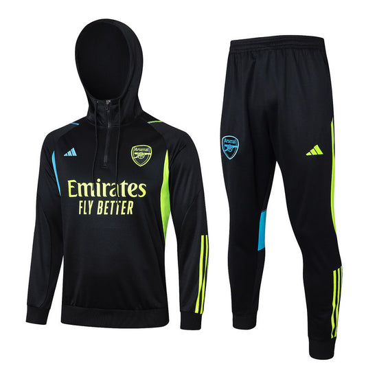 Arsenal Black Hoody Tracksuit 23/24