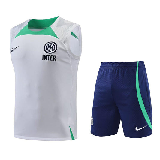 Inter Milan White Short Training Set No Sleeves 22/23