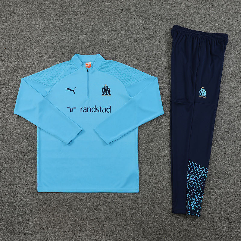 Marseille Light Blue Halfzip Tracksuit 23/24