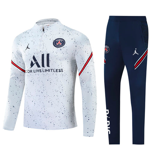 PSG White Jordan Halfzip Tracksuit 22/23