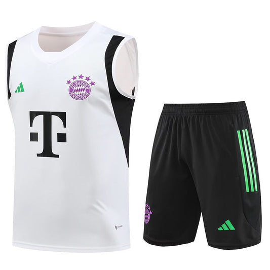 Bayern White Short Training Set No Sleeves 23/24