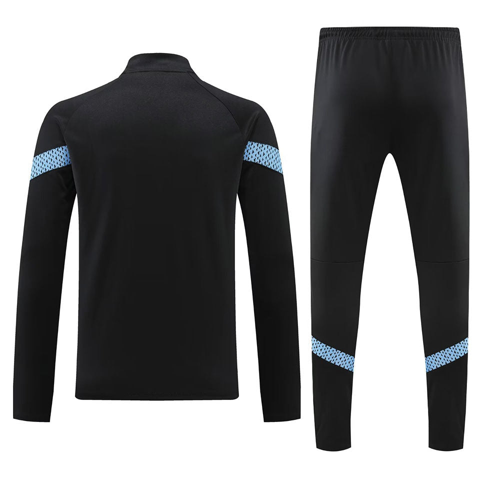 Marseille Black Halfzip Tracksuit 22/23