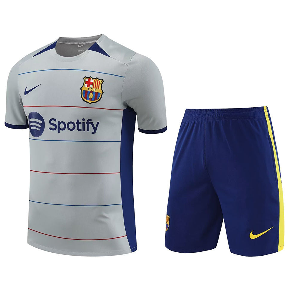 Barcelona Light Grey Short Training Set 23/24