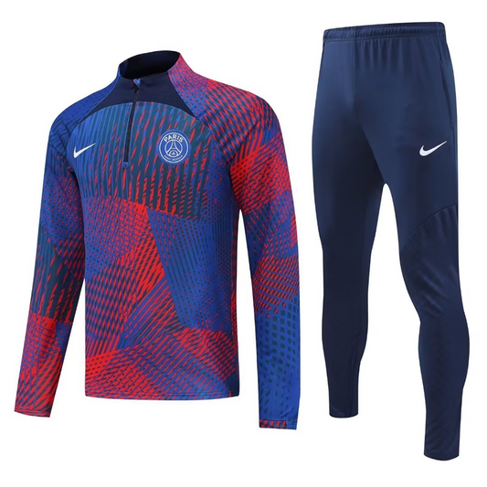 PSG Red/Blue Halfzip Tracksuit 22/23