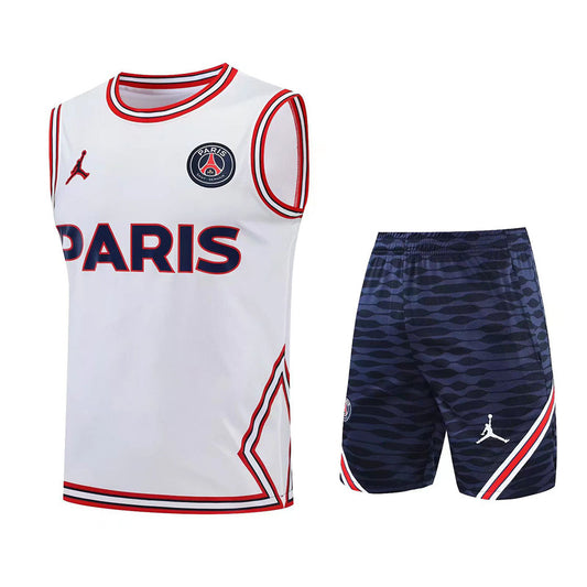 PSG White Short Training Set No Sleeves 22/23