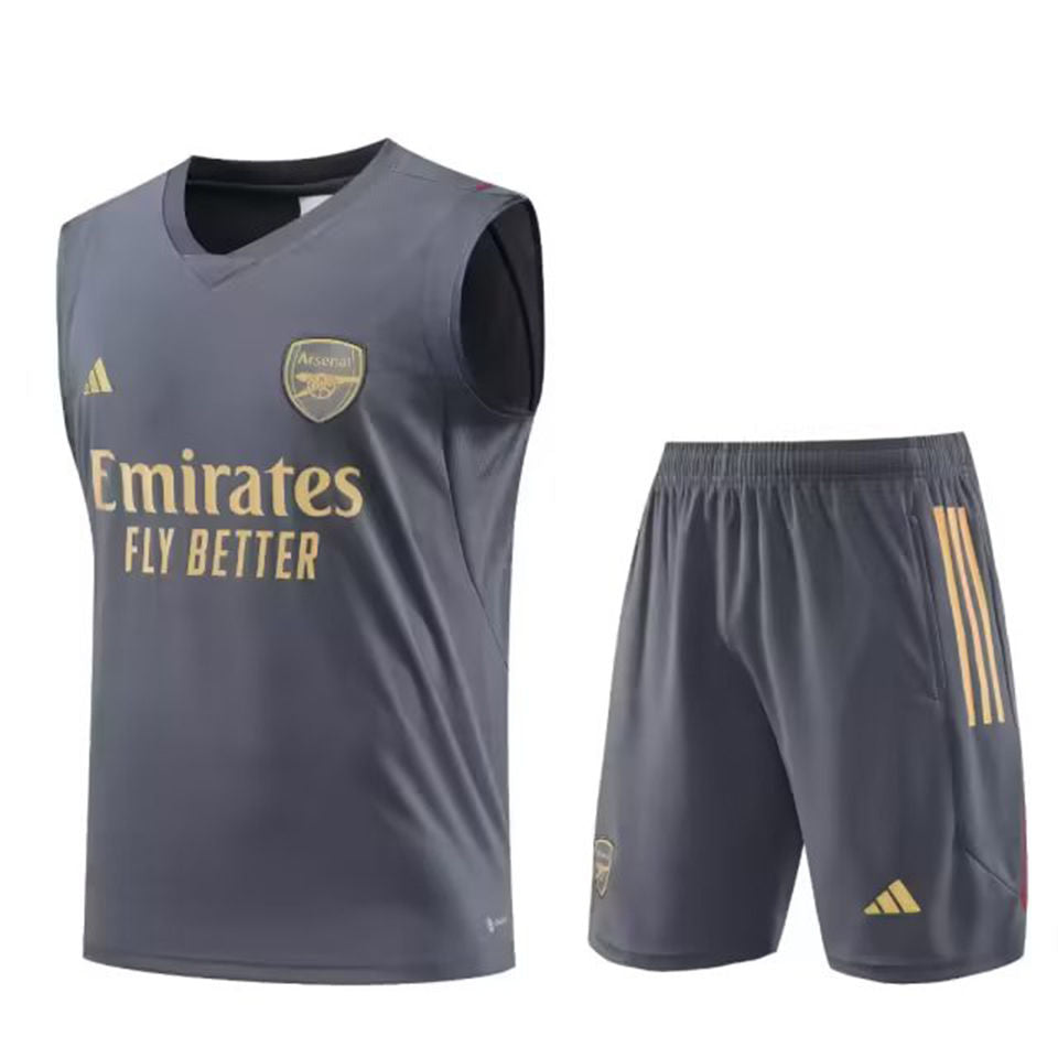 Arsenal Gray Short Training Set No Sleeves 23/24