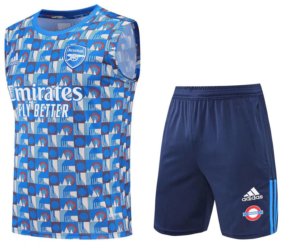 Arsenal Blue Short Training Set No Sleeves 22/23