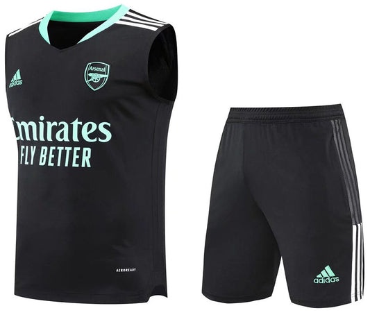 Arsenal Black Short Training Set No Sleeves 22/23