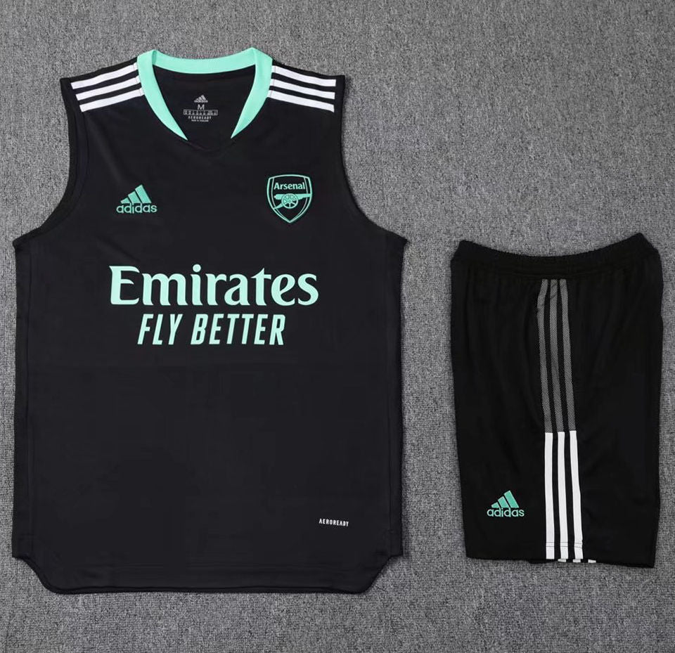 Arsenal Black Short Training Set No Sleeves 22/23