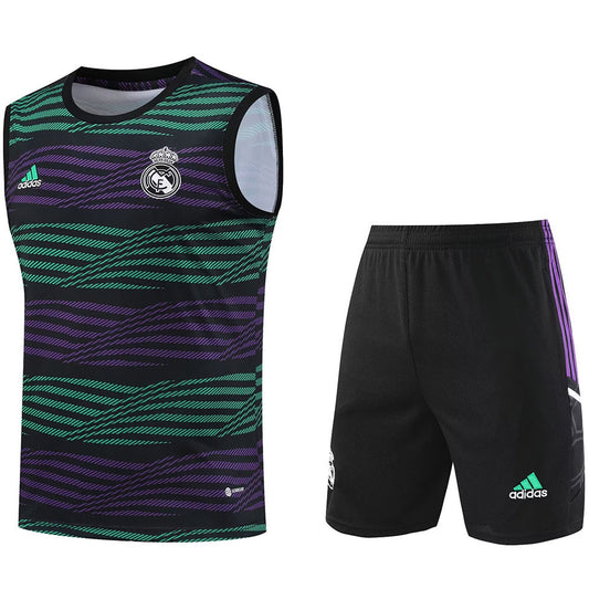 Real Madrid Purple/Green Short Training Set No Sleeves 23/24