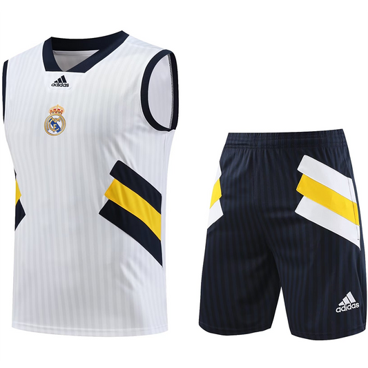 Real Madrid White Short Training Set No Sleeves 23/24