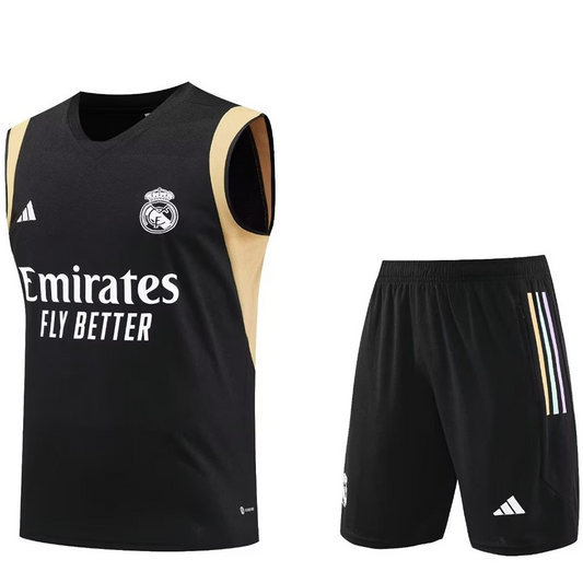 Real Madrid Black Short Training Set No Sleeves 23/24