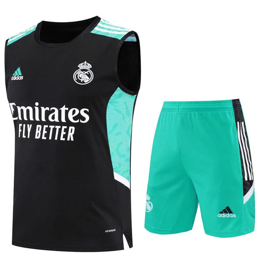 Real Madrid Black Short Training Set No Sleeves 22/23