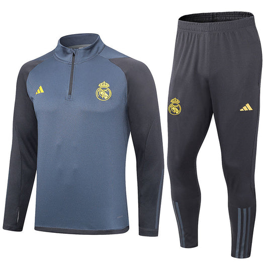 Real Madrid Gray Halfzip Tracksuit 23/24