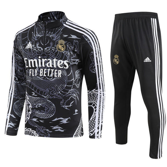 Real Madrid Grey Dragon Halfzip Tracksuit 23/24