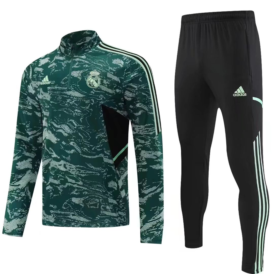 Real Madrid Green Halfzip Tracksuit 22/23