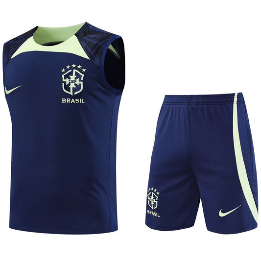 Brazil Sapphire Blue Short Training Set No Sleeves 23/24